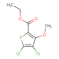Chemical structure of ethyl 4,5-dichloro-3-methoxythiophene-2-carboxylate - CSSB01377023312