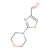 Chemical structure of 2-(morpholin-4-yl)-1,3-thiazole-4-carbaldehyde - CSSB00011934996