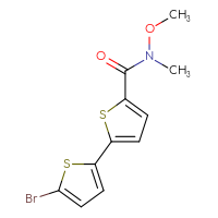 Chemical structure of 5'-bromo-N-methoxy-N-methyl-[2,2'-bithiophene]-5-carboxamide - CSSB01999778767