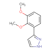 Chemical structure of 3-(2,3-dimethoxyphenyl)-1H-pyrazole - CSSB00103313733