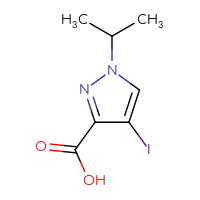 Chemical structure of 4-iodo-1-(propan-2-yl)-1H-pyrazole-3-carboxylic acid - CSSB00010195273