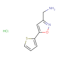 Chemical structure of 1-[5-(thiophen-2-yl)-1,2-oxazol-3-yl]methanamine hydrochloride - CSSB00015201472