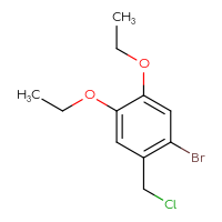 Chemical structure of 1-bromo-2-(chloromethyl)-4,5-diethoxybenzene - CSSB00000199077