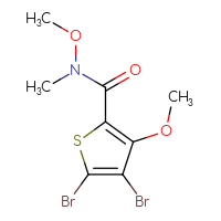 Chemical structure of 4,5-dibromo-N,3-dimethoxy-N-methylthiophene-2-carboxamide - CSSB21151595065