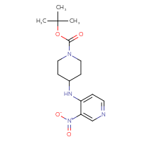 Chemical structure of tert-butyl 4-[(3-nitropyridin-4-yl)amino]piperidine-1-carboxylate - CSSB00041690901