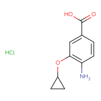 Chemical structure of 4-amino-3-cyclopropoxybenzoic acid hydrochloride - CSSB20621780613