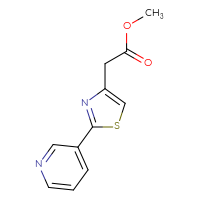 Chemical structure of methyl 2-[2-(pyridin-3-yl)-1,3-thiazol-4-yl]acetate - CSSB00000168835