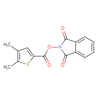 Chemical structure of 1,3-dioxo-2,3-dihydro-1H-isoindol-2-yl 4,5-dimethylthiophene-2-carboxylate - CSSB00114207077