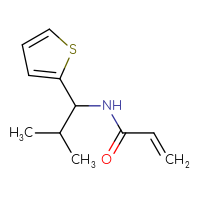 Chemical structure of N-[2-methyl-1-(thiophen-2-yl)propyl]prop-2-enamide - CSSB00011335866