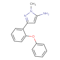 Chemical structure of 1-methyl-3-(2-phenoxyphenyl)-1H-pyrazol-5-amine - CSSB00103046060