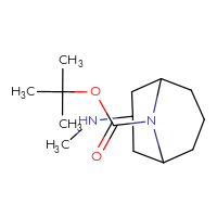 Chemical structure of tert-butyl 3-(methylamino)-9-azabicyclo[3.3.1]nonane-9-carboxylate - CSSB00000026887