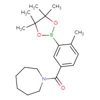Chemical structure of 1-[4-methyl-3-(4,4,5,5-tetramethyl-1,3,2-dioxaborolan-2-yl)benzoyl]azepane - CSSB00348448696