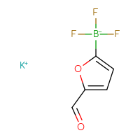 Chemical structure of potassium trifluoro(5-formylfuran-2-yl)boranuide - CSSB00010234524