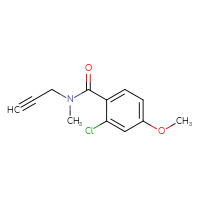 Chemical structure of 2-chloro-4-methoxy-N-methyl-N-(prop-2-yn-1-yl)benzamide - CSSB01994097881