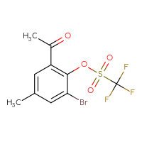 Chemical structure of 2-acetyl-6-bromo-4-methylphenyl trifluoromethanesulfonate - CSSB21009685210