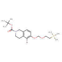 Chemical structure of tert-butyl 5-bromo-6-{[2-(trimethylsilyl)ethoxy]methoxy}-1,2,3,4-tetrahydroisoquinoline-2-carboxylate - CSSB21432560101
