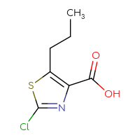 Chemical structure of 2-chloro-5-propyl-1,3-thiazole-4-carboxylic acid - CSSB00010769486