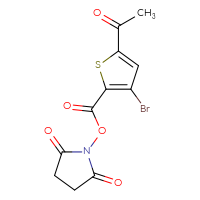 Chemical structure of 2,5-dioxopyrrolidin-1-yl 5-acetyl-3-bromothiophene-2-carboxylate - CSSB20270437437