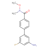 Chemical structure of 3'-amino-5'-fluoro-N-methoxy-N-methyl-[1,1'-biphenyl]-4-carboxamide - CSSB13193442468
