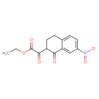 Chemical structure of ethyl 2-(7-nitro-1-oxo-1,2,3,4-tetrahydronaphthalen-2-yl)-2-oxoacetate - CSSB00025714050