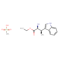 Chemical structure of ethyl (2S,3R)-2-amino-3-(1H-indol-3-yl)butanoate; methanesulfonic acid - CSSB20963195816