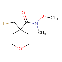 Chemical structure of 4-(fluoromethyl)-N-methoxy-N-methyloxane-4-carboxamide - CSSB01991324197