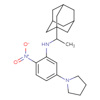 Chemical structure of N-[1-(adamantan-1-yl)ethyl]-2-nitro-5-(pyrrolidin-1-yl)aniline - CSSB00121703707