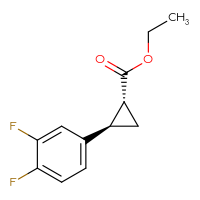 Chemical structure of ethyl (1R,2R)-2-(3,4-difluorophenyl)cyclopropane-1-carboxylate - CSSB00020633419
