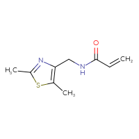 Chemical structure of N-[(2,5-dimethyl-1,3-thiazol-4-yl)methyl]prop-2-enamide - CSSB00119769960