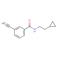 Chemical structure of N-(2-cyclopropylethyl)-3-ethynylbenzamide - CSSB01051188584