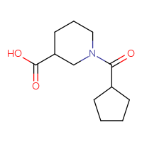Chemical structure of 1-cyclopentanecarbonylpiperidine-3-carboxylic acid - CSSB00000194949