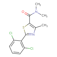 Chemical structure of 2-(2,6-dichlorophenyl)-N,N,4-trimethyl-1,3-thiazole-5-carboxamide - CSSB00750774854