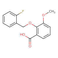 Chemical structure of 2-[(2-fluorophenyl)methoxy]-3-methoxybenzoic acid - CSSB00020596178