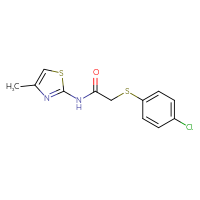 Chemical structure of 2-[(4-chlorophenyl)sulfanyl]-N-(4-methyl-1,3-thiazol-2-yl)acetamide - CSSB00104402131