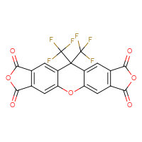 Chemical structure of 12,12-bis(trifluoromethyl)-2,7,17-trioxapentacyclo[11.7.0.0³,¹¹.0⁵,⁹.0¹⁵,¹⁹]icosa-1(20),3,5(9),10,13,15(19)-hexaene-6,8,16,18-tetrone - CSSB06446558545