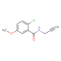 Chemical structure of 2-chloro-5-methoxy-N-(prop-2-yn-1-yl)benzamide - CSSB06259757616
