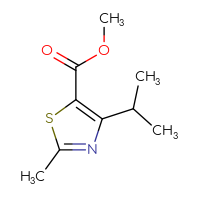 Chemical structure of methyl 2-methyl-4-(propan-2-yl)-1,3-thiazole-5-carboxylate - CSSB00010271498