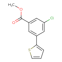 Chemical structure of methyl 3-chloro-5-(thiophen-2-yl)benzoate - CSSB00010982070