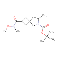 Chemical structure of tert-butyl 2-[methoxy(methyl)carbamoyl]-7-methyl-6-azaspiro[3.4]octane-6-carboxylate - CSSB01395050020