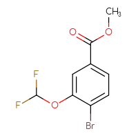 Chemical structure of methyl 4-bromo-3-(difluoromethoxy)benzoate - CSSB00020588217