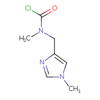 Chemical structure of N-methyl-N-[(1-methyl-1H-imidazol-4-yl)methyl]carbamoyl chloride - CSSB00153676126