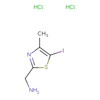 Chemical structure of 1-(5-iodo-4-methyl-1,3-thiazol-2-yl)methanamine dihydrochloride - CSSB21189738239