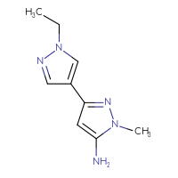 Chemical structure of 1'-ethyl-1-methyl-1H,1'H-[3,4'-bipyrazol]-5-amine - CSSB00103026619