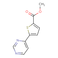 Chemical structure of methyl 5-(pyrimidin-4-yl)thiophene-2-carboxylate - CSSB00038687756