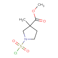 Chemical structure of methyl 1-(chlorosulfonyl)-3-methylpyrrolidine-3-carboxylate - CSSB14999591258