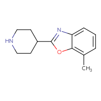 Chemical structure of 7-methyl-2-(piperidin-4-yl)-1,3-benzoxazole - CSSB00000709349