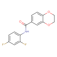 Chemical structure of N-(2,4-difluorophenyl)-2,3-dihydro-1,4-benzodioxine-6-carboxamide - CSSB00026391666