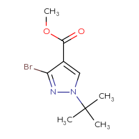Chemical structure of methyl 3-bromo-1-tert-butyl-1H-pyrazole-4-carboxylate - CSSB00103311459