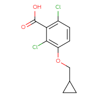 Chemical structure of 2,6-dichloro-3-(cyclopropylmethoxy)benzoic acid - CSSB03556263313