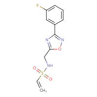 Chemical structure of N-{[3-(3-fluorophenyl)-1,2,4-oxadiazol-5-yl]methyl}ethene-1-sulfonamide - CSSB21332126533